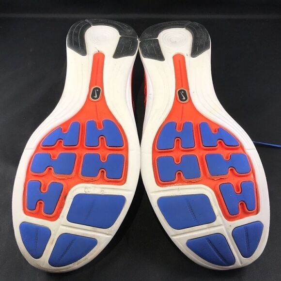 Excellent NIKE Flyknit Lunar 1 Mens 10 Red White - Picture 6 of 13